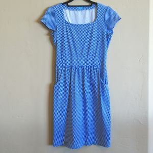 J.McLaughlin Short-Sleeve Super Soft Blue Print Dress Size XS